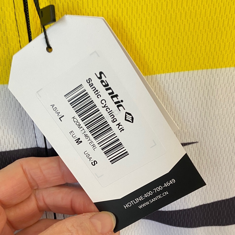 NWT Men’s Santic Yellow and Black Cycling Jersey- Size Small - Picture 5 of 12